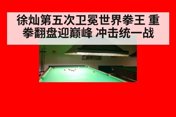 徐灿第五次卫冕世界拳王 重拳翻盘迎巅峰 冲击统一战